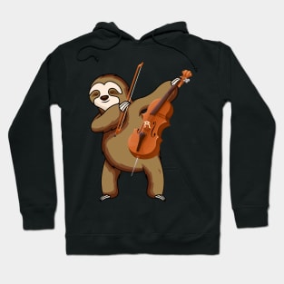 Vintage Retro Sloth Player Love Violin Musical instrument Hoodie